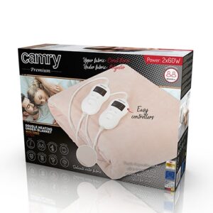 Camry CR 7424 Couverture électrique 2x60W Polaire beige