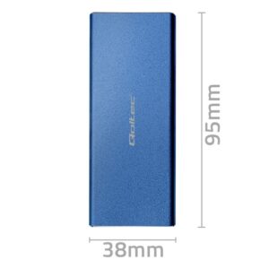 Qoltec 51832 Boîtier | Disque SSD M.2 | SATA | NGFF| USB 3.0 | Super vitesse 5 Gb/s | 2 To | Bleu