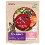 PURINA One Mini/Small Sensitive Saumon, riz - croquettes pour chien - 800 g