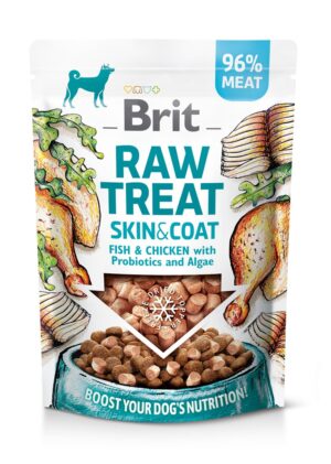 BRIT Raw Treat Skin & Coat Poisson & Poulet – friandise pour chien – 40 g
