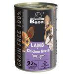 SUPER BENO Lamb with chicken livers - aliments humides pour chiens - 415g