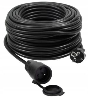 VERTEX PZO50M Câble d'extension rétractable 50 m 3x2,5 mm Noir