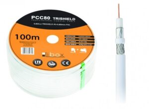 Libox Kabel koncentryczny PCC80 100m câble coaxial RG-6/U Blanc