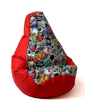 Sac Sako pouffe Impression poire rouge-graffiti XL 130 x 90 cm
