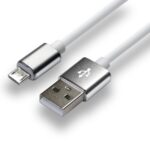 everActive câble USB 1m - Blanc, silicone, support de charge rapide, 2.4A - CBS-1MW