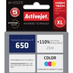 Activejet Encre AH-650CR (remplacement HP 650 CZ102AE; Premium; 21 ml; couleur)