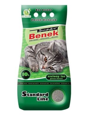 SUPER BENEK STANDARD Litière pour chat Grit bentonite Forêt verte 10 l