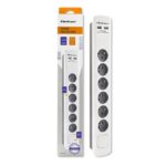 Qoltec 50294 protection surtension Blanc-gris 6 sortie(s) CA 230 V 1,8 m