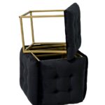 Puff-transformer 5in1 - 5 tabourets en 1 pouf velours noir