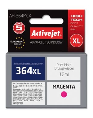 Activejet Encre AH-364MCX (remplacement HP 364XL CB324EE ; Premium ; 12 ml ; rouge)