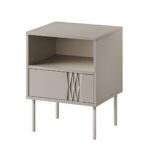 Table de chevet 2 pcs. TRESSE 44x40x53 cachemire mat