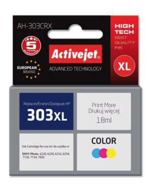 Activejet Encre AH-303CRX (remplacement HP 303XL T6N03AE ; Premium ; 18ml ; couleur)