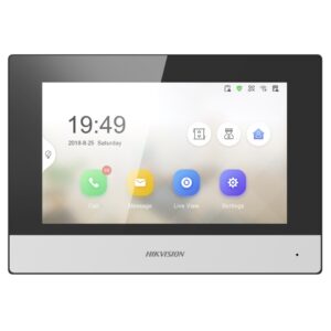 Hikvision DS-KH6320-WTE1 système de portier vidéo 17.8 cm (7") Noir, Argent