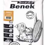 SUPER BENEK Corn Classic Litière pour chats à base de maïs Naturel, agglomérant 35 l