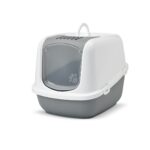 SAVIC Nestor Jumbo Blanc-Gris – bac à litière couvert pour chat – 66,5x48,5x46,5 cm – 1 pièce.