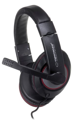 Esperanza EH118 écouteur/casque Avec fil Arceau Appels/Musique Noir, Rouge