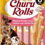 INABA Churu Rolls Chicken with salmon recipe - Friandise pour chien - 8x12g