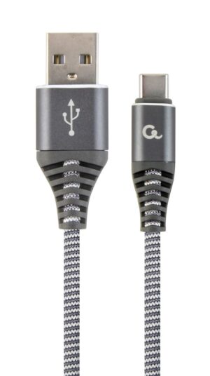 Gembird CC-USB2B-AMCM-1M-WB2 câble USB 1,8 m USB 2.0 USB A USB C Gris, Blanc