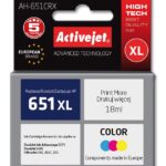 Activejet Encre AH-651CRX (remplacement HP 651 C2P11AE ; Premium ; 18 ml ; couleur)
