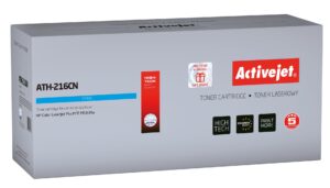 Activejet Cartouche de toner ATH-216CN pour imprimantes HP, remplacement HP 216A W2411A ; Suprême ; 850 pages ; Bleu, avec puce