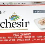SCHESIR Chicken with beef in jelly - nourriture humide pour chien - 4 x 85g