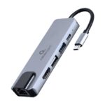 Gembird A-CM-COMBO5-04 station d'accueil Avec fil USB 3.2 Gen 1 (3.1 Gen 1) Type-C Argent