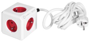 Allocacoc 2304/FREXPC multiprise 3 m 5 sortie(s) CA Intérieure Rouge, Blanc