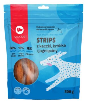 MACED Duck, rabbit and lamb strips - Friandise pour chien - 500g