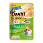 INABA CAT Dashi Delights Delicate Flakes Poulet avec Thon & Coquille Saint-Jacques - friandise pour chat - 40g