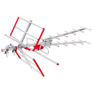 Antenne directionnelle d'éxterieure TV DVB-T/T2 H.265 HEVC combo UHF VHF actif max. 100dBμV Filtre Maclean MCTV-855 Lte