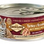 CARNILOVE Cat Dinde & Renne Viande Blanche Musculaire – nourriture humide pour chats – 100 g