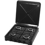 Ravanson K-04TB plaque Noir Comptoir Gaz 4 zone(s)