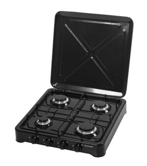 Ravanson K-04TB plaque Noir Comptoir Gaz 4 zone(s)