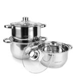 MAESTRO MR-2020-6M Batterie de cuisine 6 pièces, acier inoxydable