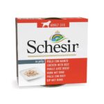 SCHESIR in jelly Chicken with beef - aliments humides pour chiens - 150 g