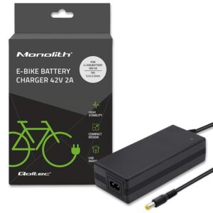 Qoltec 50761 Chargeur pour batteries de vélos électriques 36V | 42V | 2A | 5,5*2,5