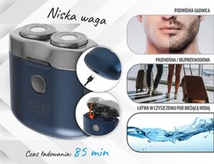 Adler AD 2937 rasoir pour homme Rasoir rotatif Bleu