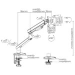 Support écran LCD Ergo Office, ressort à gaz, VESA 75x75 et 100x100, 17-32" 9kg, ER-751