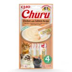 INABA Churu Chicken with salmon recipe - Friandise pour chat - 4x14 g