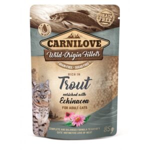 CARNILOVE CAT POUCH Aliments humides pour chats Truite, Echinacée 85 g