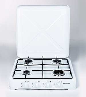 Ravanson K-04T plaque Noir, Blanc Comptoir Gaz 4 zone(s)