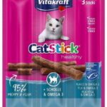VITAKRAFT CatStick Mini with flounder and Omega-3 - Friandise pour chat - 3 pièces