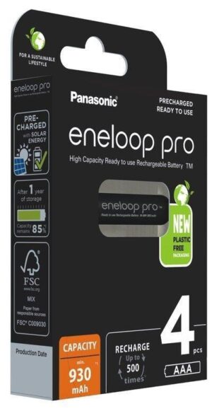 Batteries rechargeables PANASONIC ENELOOP PRO AAA 930 mAh 4 szt (BK-4HCDE/4CP)