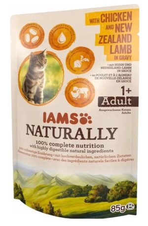 IAMS Naturally Adult with chicken and New Zealand lamb in gravy - nourriture humide pour chat - 85g