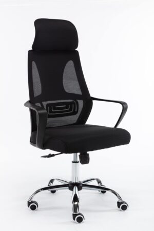 Topeshop FOTEL NIGEL CZERŃ chaise et fauteuil de bureau Siège rembourré Dossier grillagé