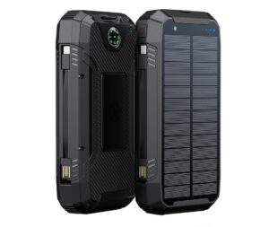 PowerNeed S20000Q chargeur d'appareils mobiles Universel Noir Lightning, Solaire, USB Recharge sans fil Charge rapide Extérieure