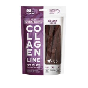 WIEJSKA ZAGRODA Collagen Line Collagen strips Horse - friandise pour chien - 100g