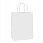 Sac en papier avec poignée BSTech 210x140x270 mm 120 g/m² 25 pièces Blanc
