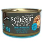 SCHESIR After Dark Filet de poulet avec œuf de caille au bouillon - nourriture humide pour chats - 80g