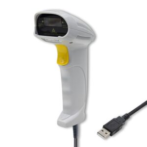 Qoltec 50877 Scanner laser 1D | USB | Blanc
